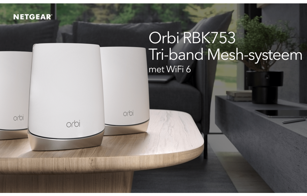 Netgear Orbi RBK753 Multiroom WiFi 6 Mesh systeem - Router
