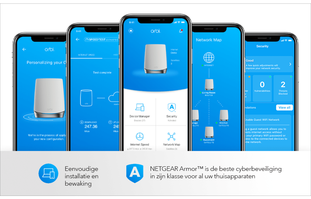 Netgear Orbi RBK753 Multiroom WiFi 6 Mesh systeem - Router