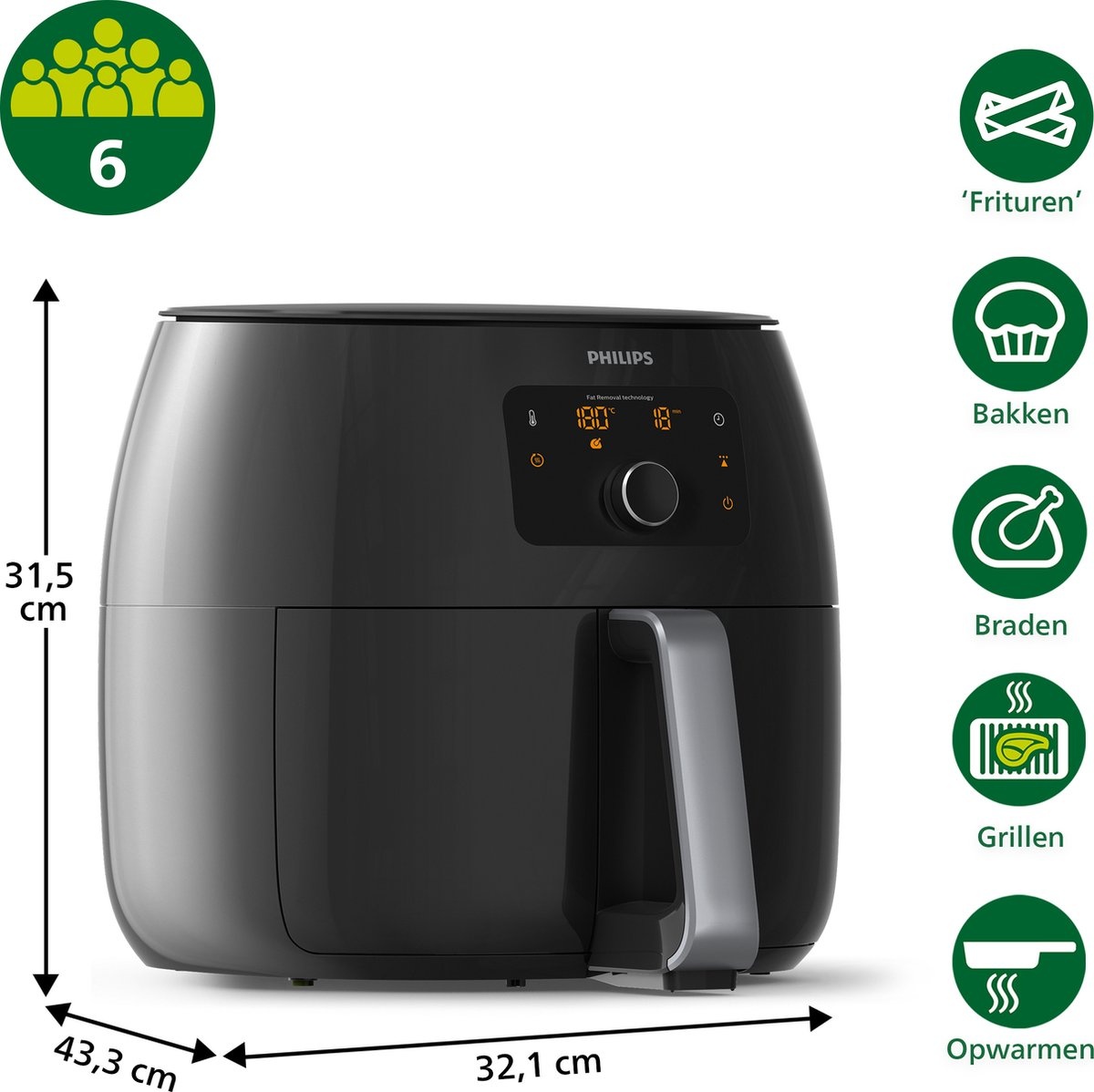 Philips Avance HD9650/90 Airfryer XXL - Hetelucht friteuse