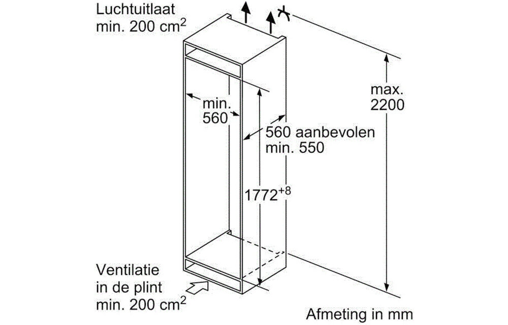 Bosch KIV86NFF0 - Inbouw koel-vriescombinatie