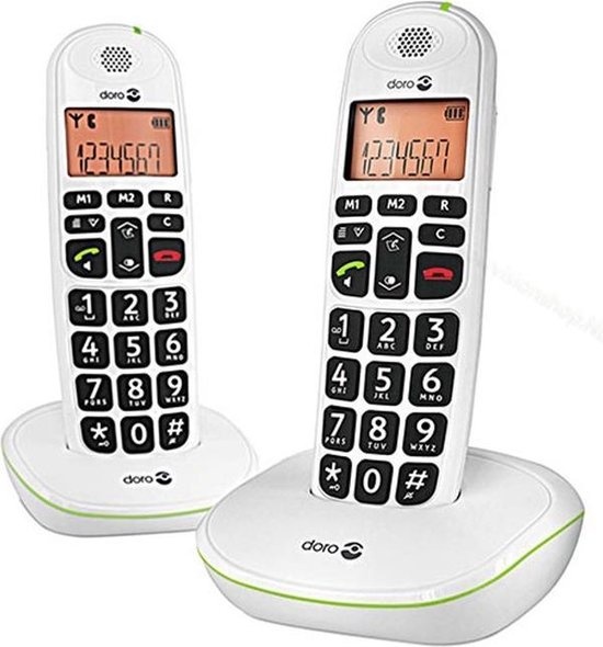 Doro PhoneEasy 100w Duo Wit - Senioren telefoon