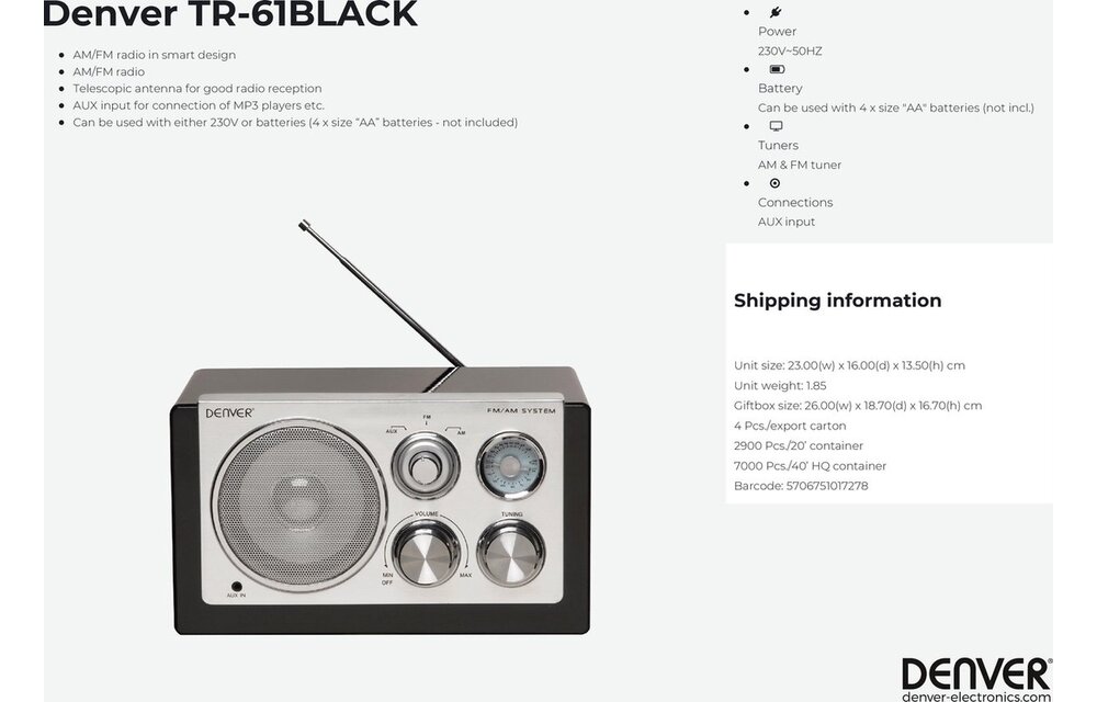 Denver TR-61 Retro - Radio