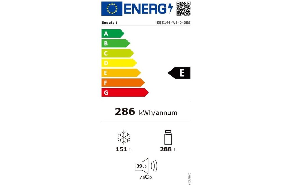 Exquisit SBS146-WS-040ES - Amerikaanse koelkast