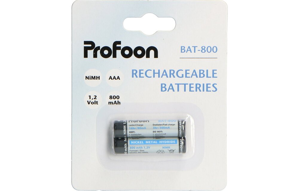 Profoon BAT-800 AAA Oplaadbare batterijen