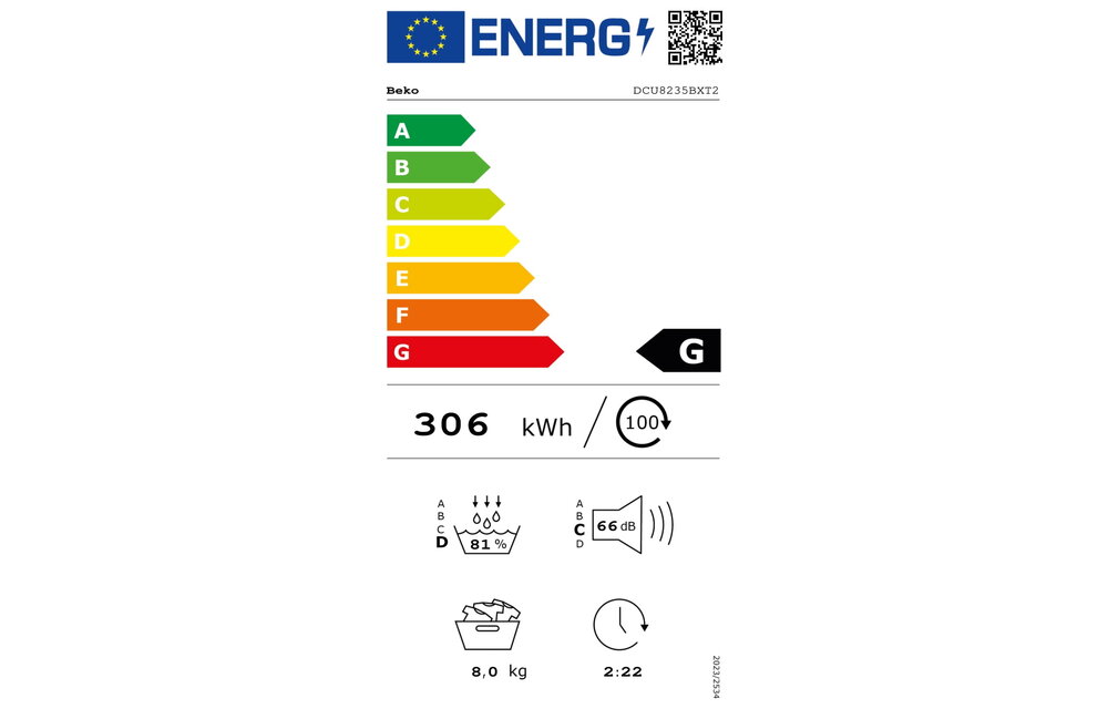 Beko DCU8235BXT2 - Condensdroger