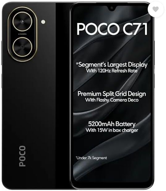 Xiaomi POCO C71 スマートフォン 3GB+64GB グローバル Xiaomi Poco C71 64GB Zwart - Mobiele telefoon - Obbink