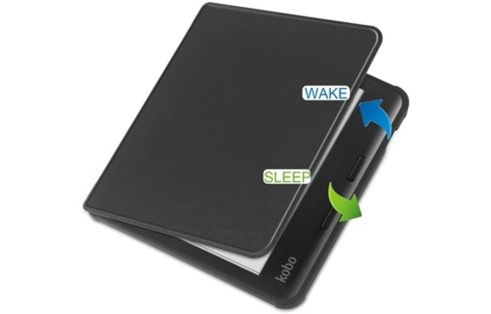 Just in Case Kobo Libra Colour Folio Case Zwart - Beschermhoes