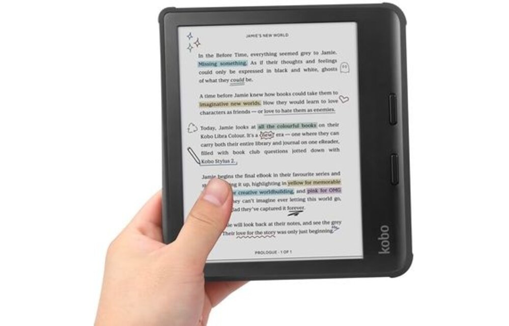 Just in Case Kobo Libra Colour Folio Case Zwart - Beschermhoes