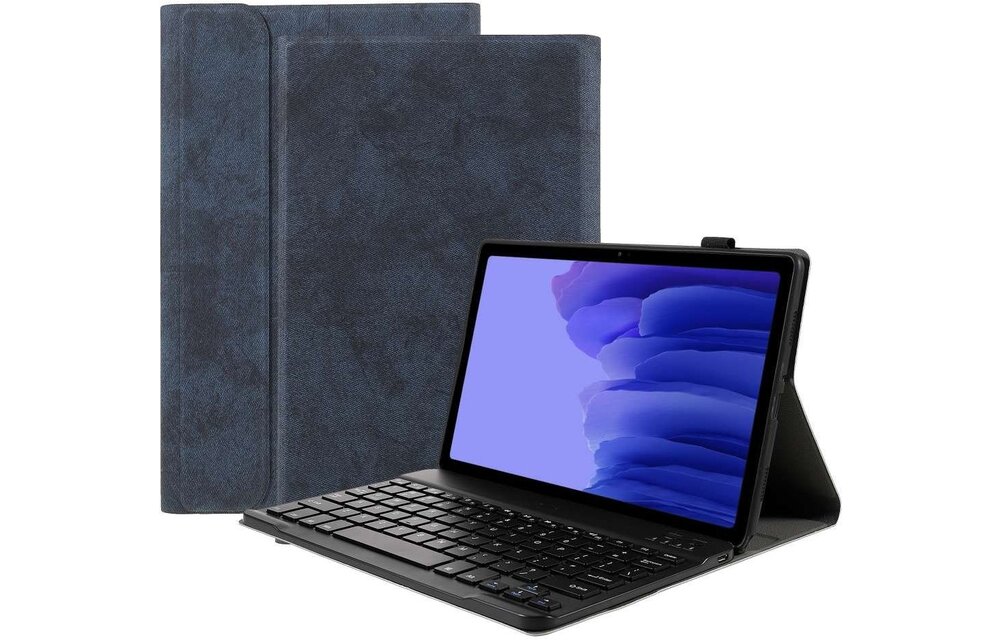 Just in Case Vintage Bluetooth Keyboard Cover - Samsung Galaxy A7 - Blauw - Beschermhoes