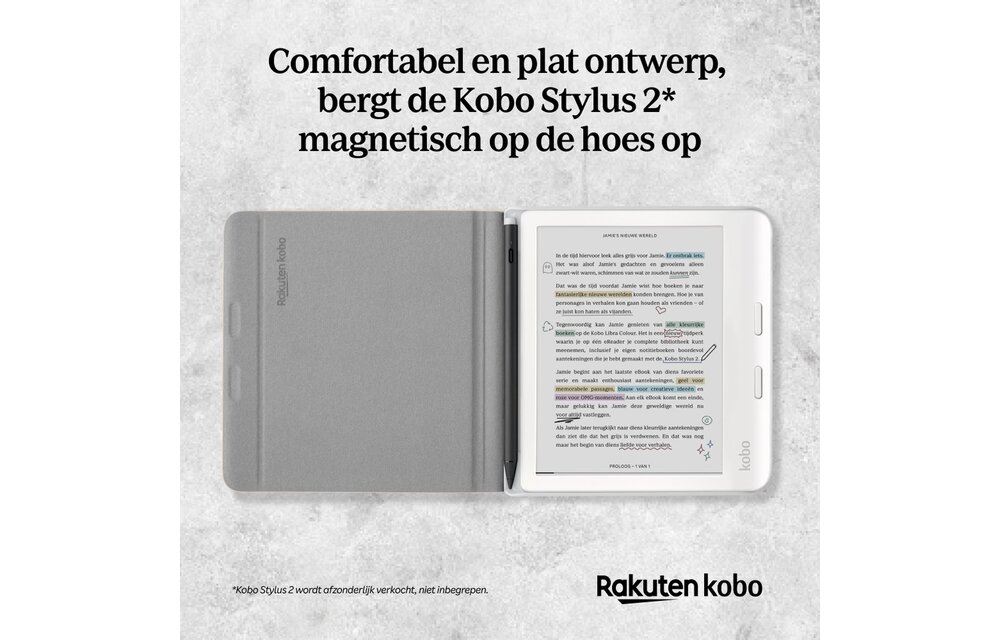 Kobo Libra Colour Notebook SleepCover Zwart - Beschermhoes