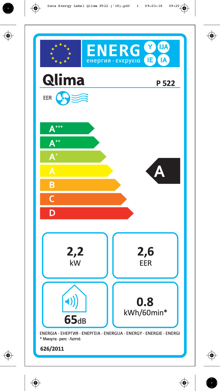 Qlima P 522 - Mobiele airco