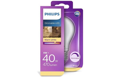 Philips LED-lamp 6W (40W) E27