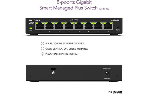 Netgear GS308E-100PES - Netwerk switch