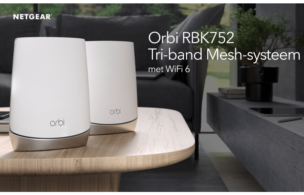 Netgear Orbi RBK752 Multiroom WiFi 6 Mesh systeem - Router