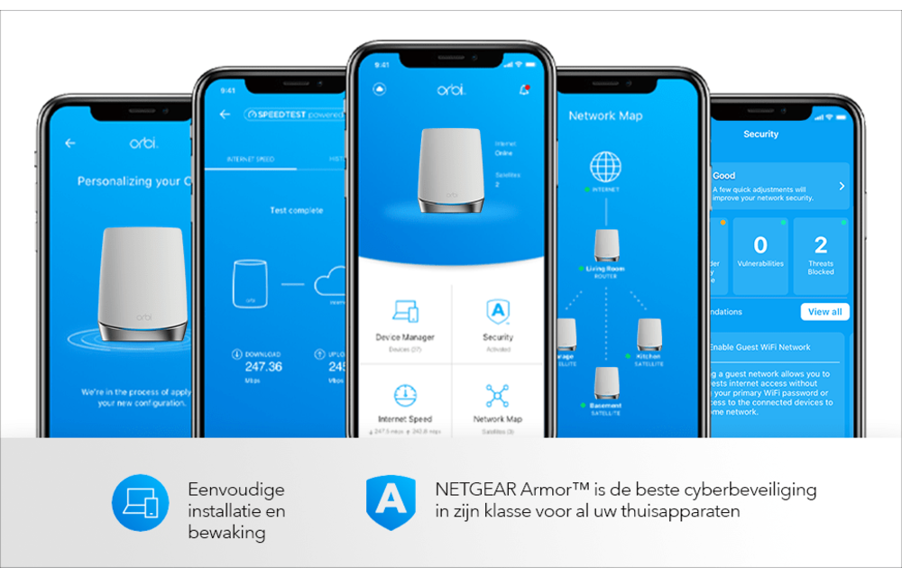 Netgear Orbi RBK752 Multiroom WiFi 6 Mesh systeem - Router