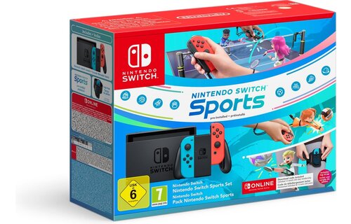 Nintendo Switch Rood/Blauw + Switch Sports + 12 maanden Nintendo Switch Online - Console