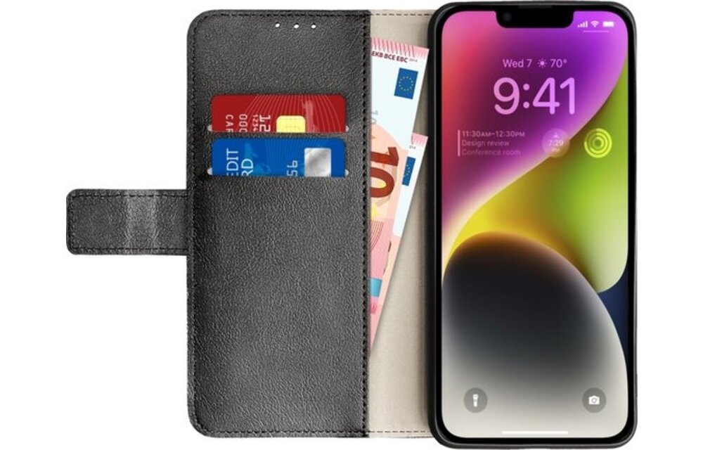 Cazy Wallet Classic voor iPhone 14 Zwart - Beschermhoes