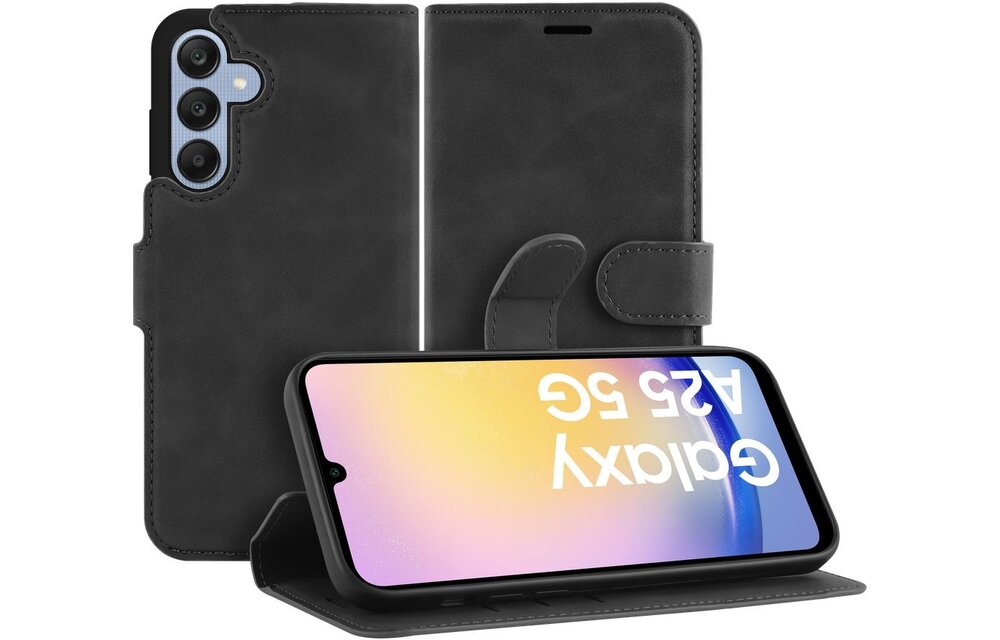 Just In Case Samsung Galaxy A25 Premium Wallet Folio Zwart - Beschermhoes