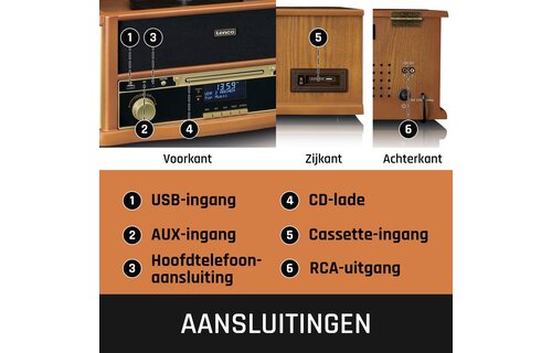 Lenco Classic Phono TCD-2571WD - Platenspeler