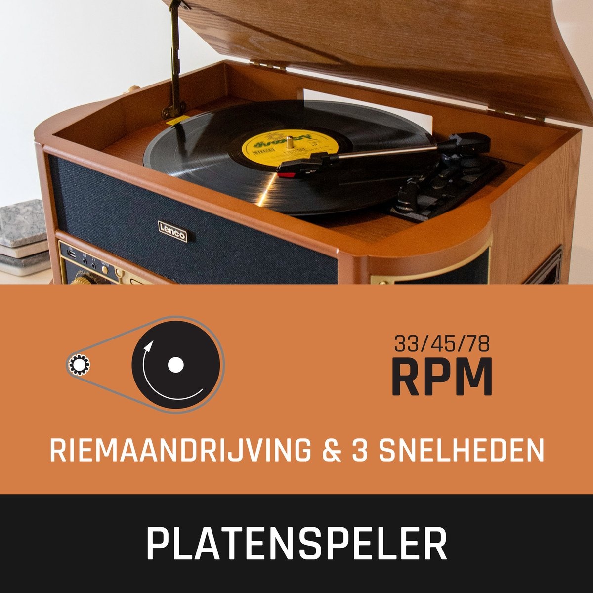 Lenco Classic Phono TCD-2571WD - Platenspeler
