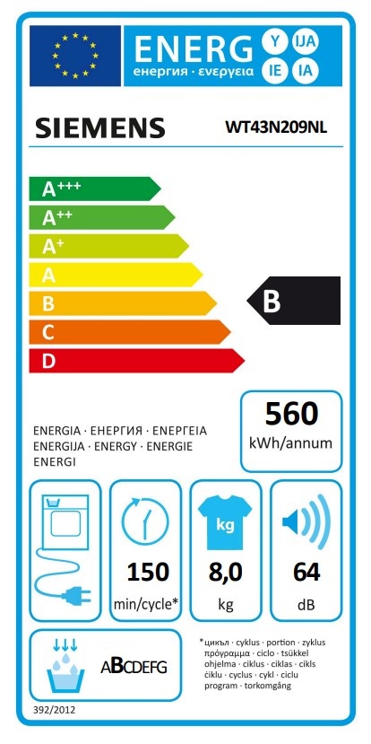 Siemens WT43N209NL extraKlasse - Condensdroger