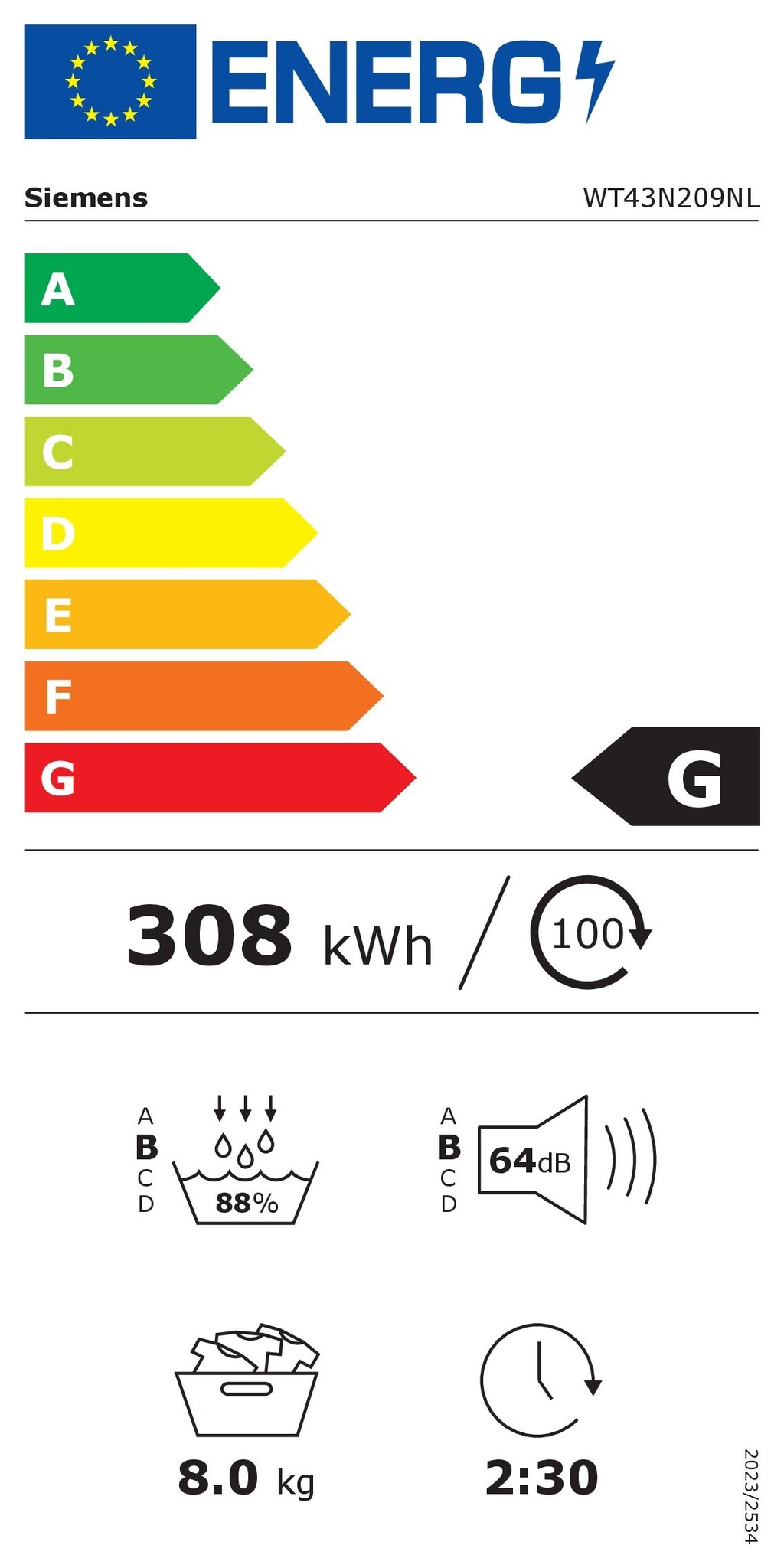 Siemens WT43N209NL extraKlasse - Condensdroger