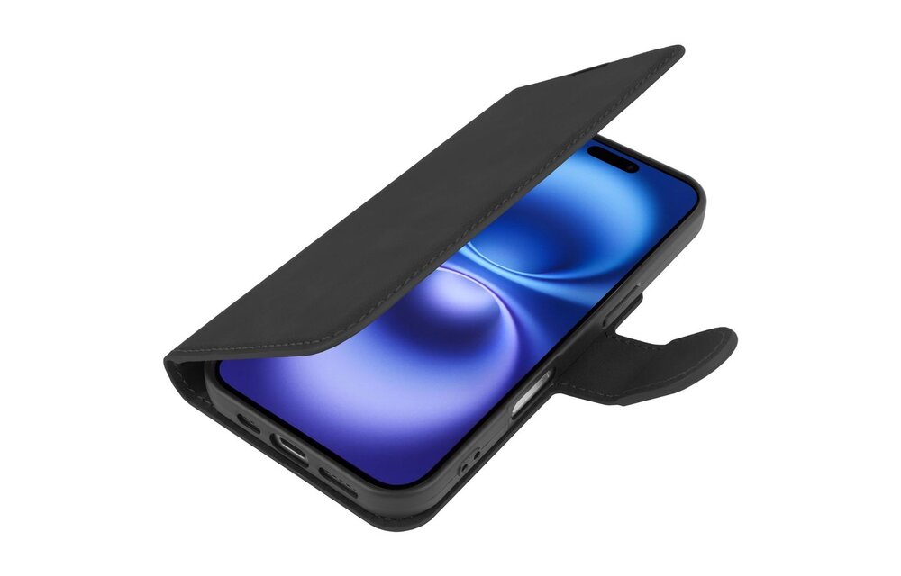Just in Case iPhone 16 Premium Wallet Case Zwart - Beschermhoes