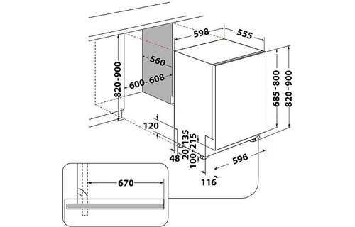 Whirlpool W2I HD524 AS - Inbouw vaatwasser