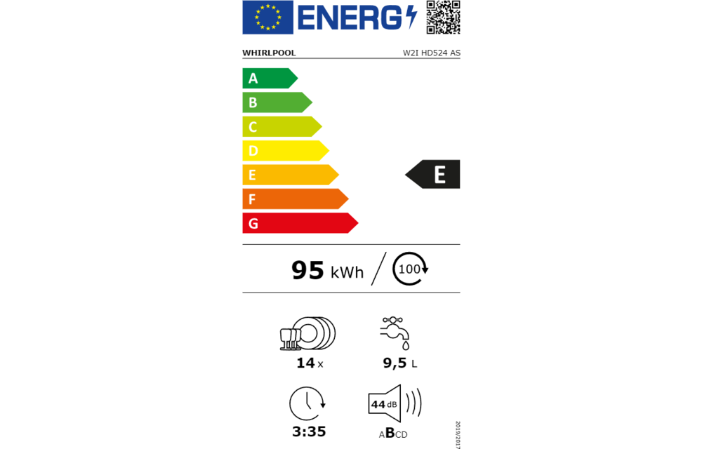 Whirlpool W2I HD524 AS - Inbouw vaatwasser