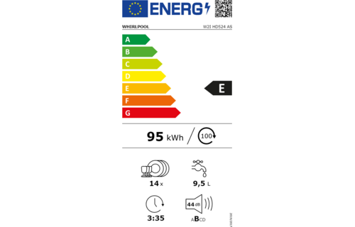 Whirlpool W2I HD524 AS - Inbouw vaatwasser