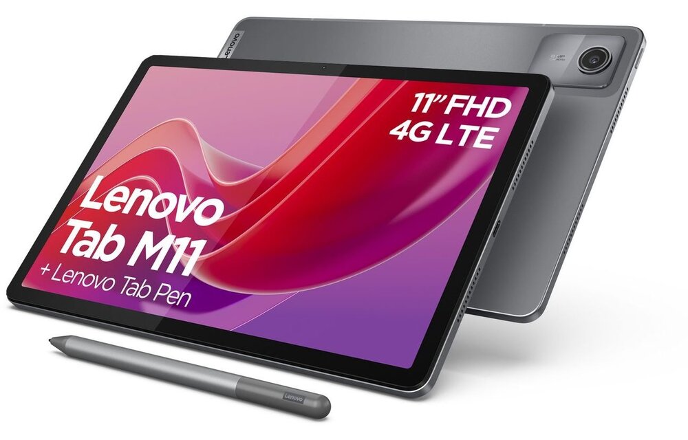 Lenovo Tab M11 128GB WiFi + 4G Grijs (incl. Tab Pen) - Tablet