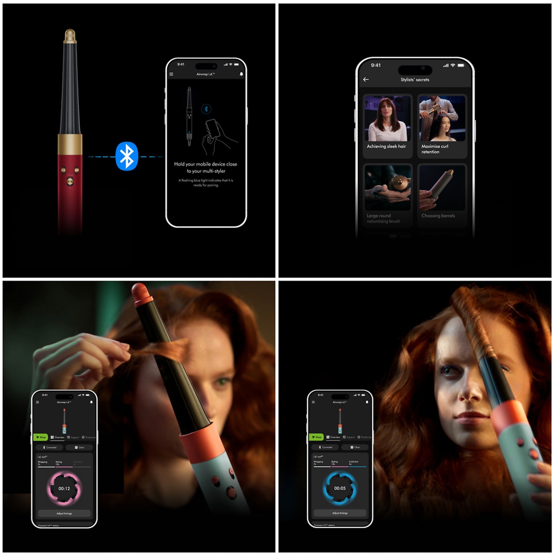 Dyson Airwrap i.d. Straight + Wavy Red Velvet / Goud - Krulborstel