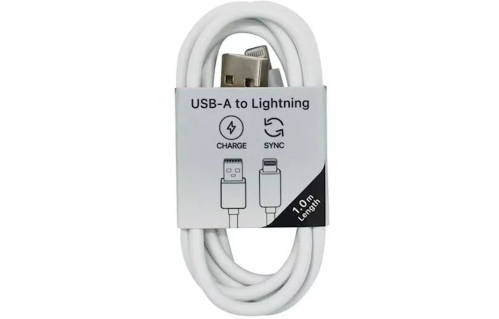 Musthavz laadkabel USB-A naar Lightning 1 meter Wit