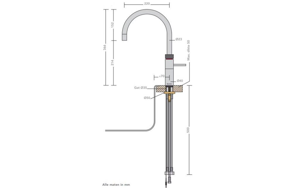 Quooker COMBI+ Fusion Round Chroom - Heetwaterdispenser