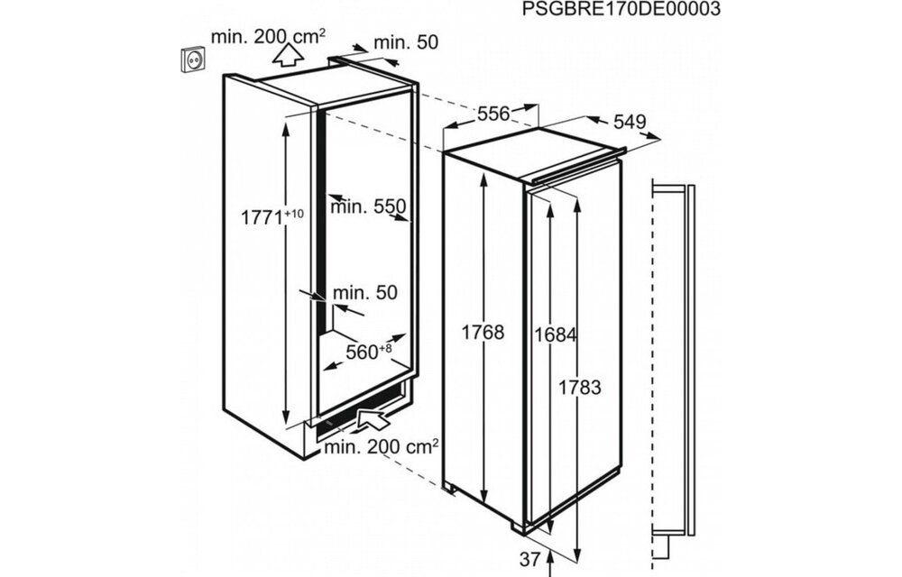 AEG ABE818E6NC - Inbouw vriezer