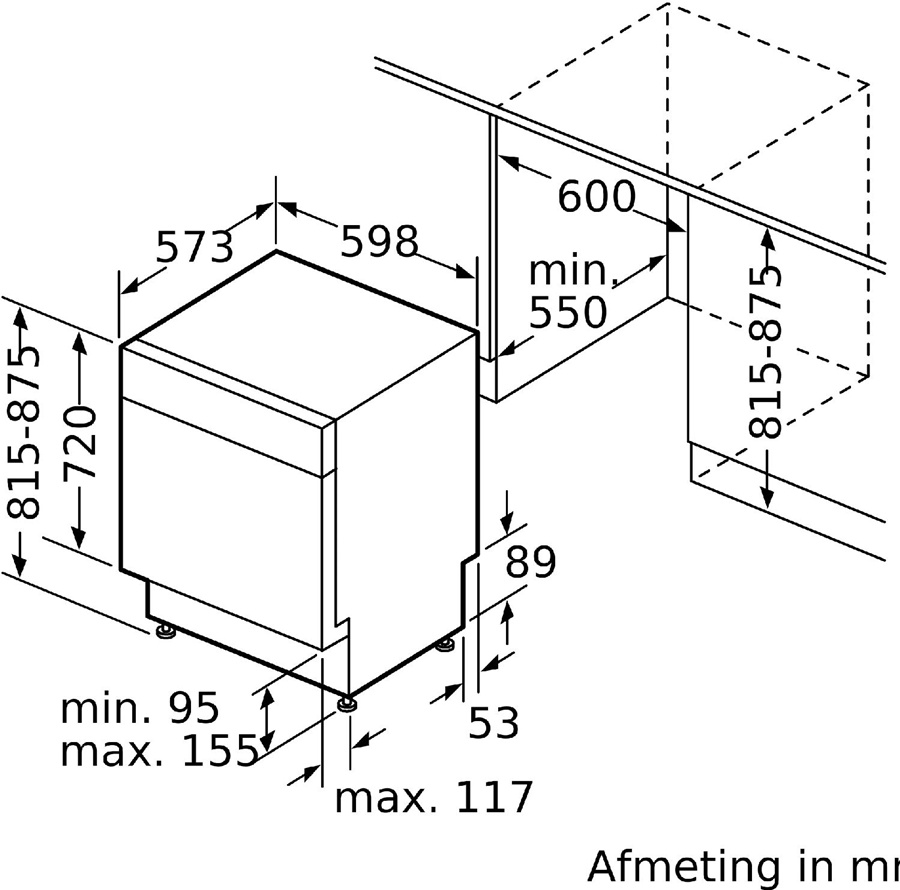 Siemens SN43ES20BE extraKlasse - Onderbouw vaatwasser