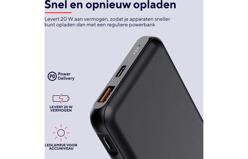 Trust Redoh Fast 10.000 mAh Zwart - Powerbank