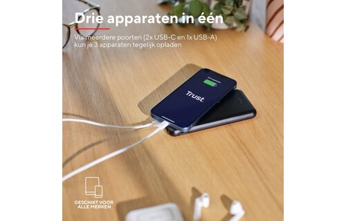 Trust Redoh Fast 10.000 mAh Zwart - Powerbank