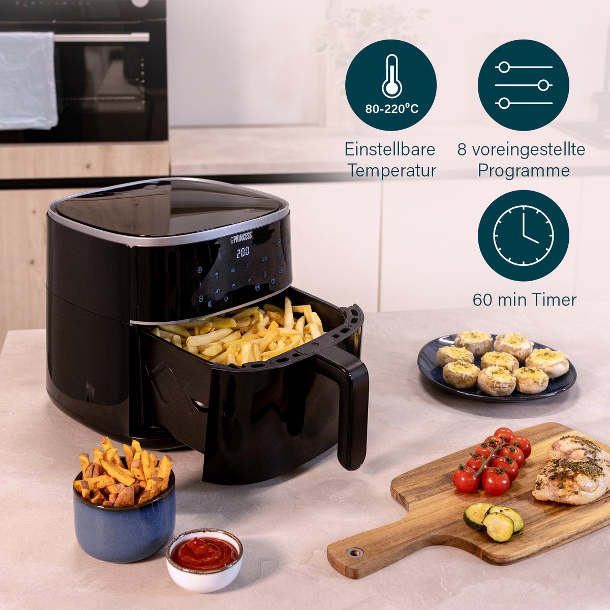 Princess 182238 Digitale Airfryer - Hetelucht friteuse