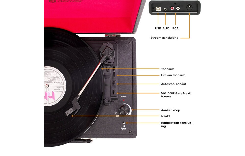 Denver VPL-120 Zwart - Platenspeler
