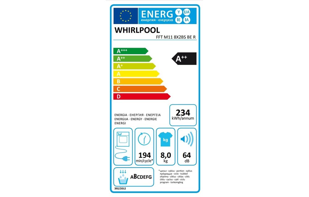 Whirlpool FFT M11 8X2BS BE R - Warmtepompdroger