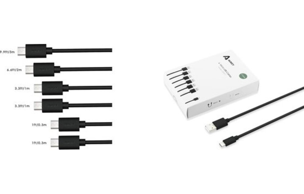 AUKEY 6-Pack Micro USB kabels