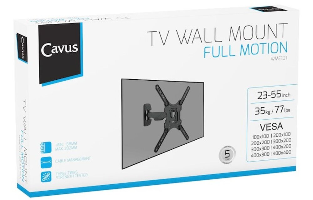 Cavus WME101 Muursteun enkele arm 23-55 inch - TV muurbeugel