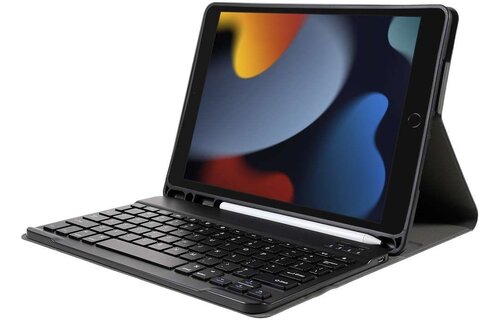 Just in Case Vintage Bluetooth Keyboard Cover - Apple iPad 10.2 - Zwart - Beschermhoes