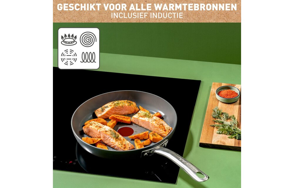 Tefal Renew+ Koekenpan 28cm Zwart