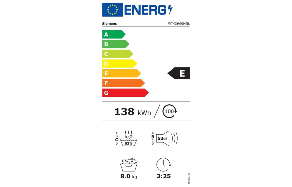 Siemens WT43H00MNL extraKlasse - Warmtepompdroger