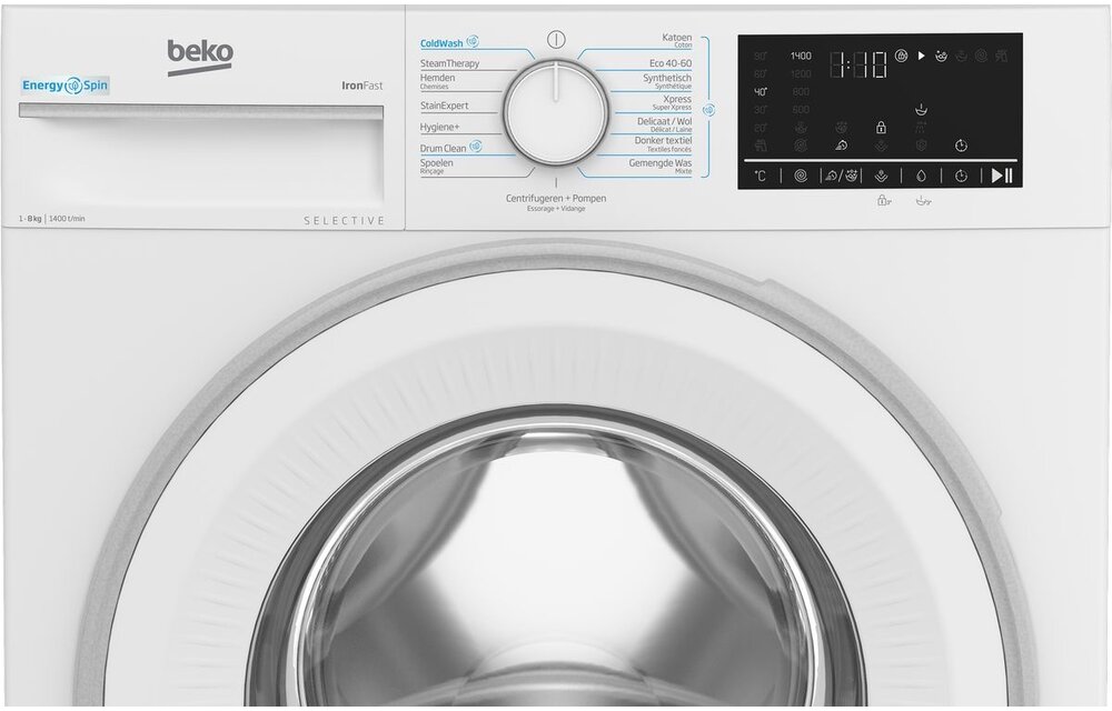 Beko B3WM4841W2 Selective Line EnergySpin - Wasmachine