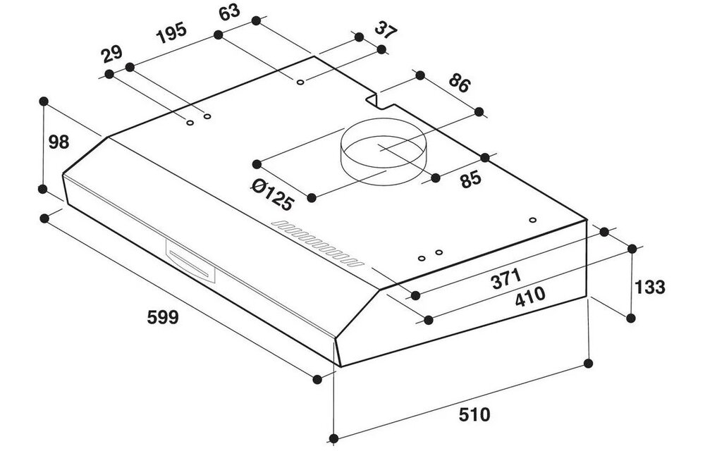 Whirlpool WSLK 66/2 AS X - Wandschouw afzuigkap