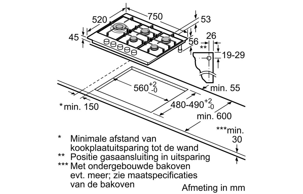 Bosch PCS7A5C90N - Gaskookplaat