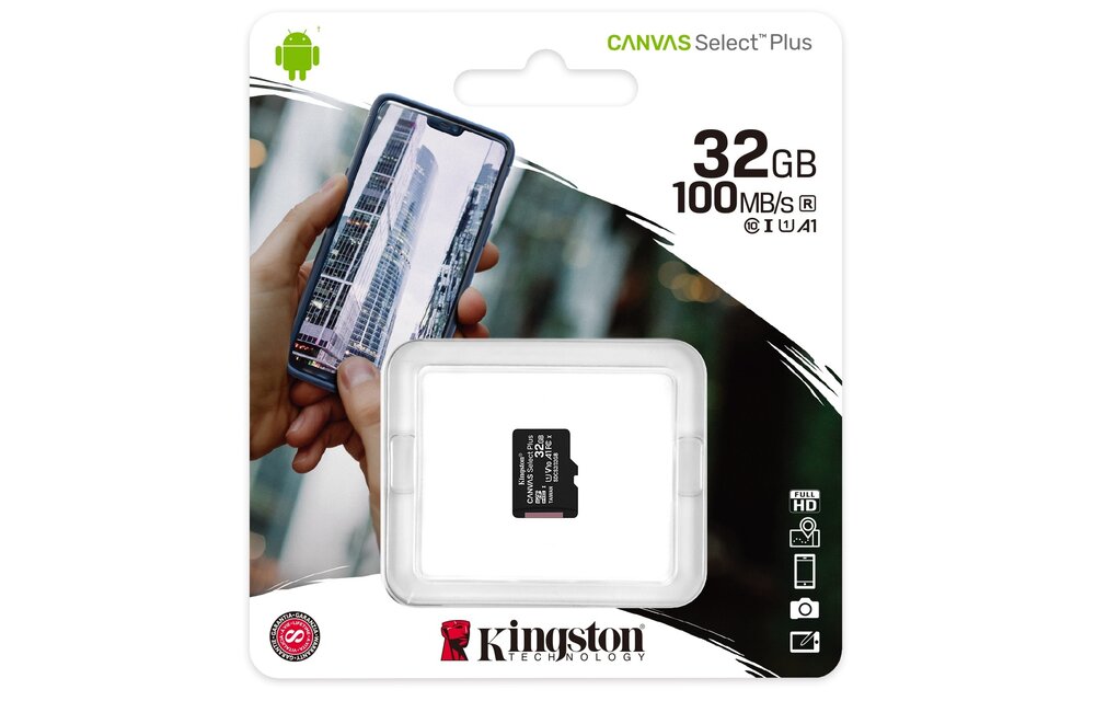 Kingston Canvas Select Plus 32GB Micro SDHC geheugenkaart - Micro SD kaart